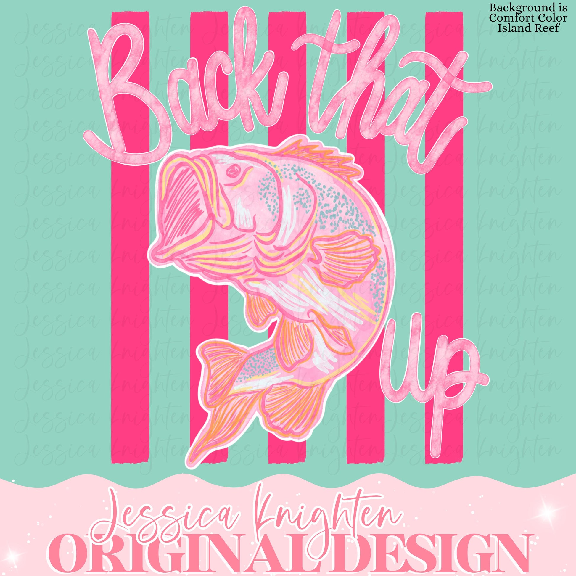 Everyday Summer Back That Bass Up PNG Digital Design Girly Trendy Kid Design Women Hot Pink Preppy Print Lake Bay Coastal Trending Stripes